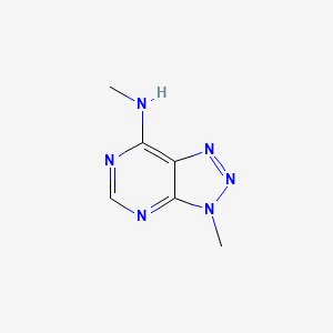 molecular formula C6H8N6 B3055129 3H-v-Triazolo(4,5-d)pyrimidine, 3-methyl-7-(methylamino)- CAS No. 6312-60-3