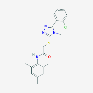 molecular formula C20H21ClN4OS B305514 2-{[5-(2-chlorophenyl)-4-methyl-4H-1,2,4-triazol-3-yl]sulfanyl}-N-mesitylacetamide 