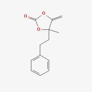 molecular formula C13H14O3 B3055153 4-Methyl-5-methylidene-4-(2-phenylethyl)-1,3-dioxolan-2-one CAS No. 632291-67-9