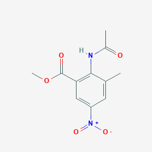 molecular formula C11H12N2O5 B3055154 Methyl 2-acetamido-3-methyl-5-nitrobenzoate CAS No. 632291-68-0