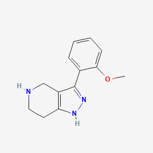 molecular formula C13H15N3O B3055159 2H-Pyrazolo[4,3-c]pyridine, 4,5,6,7-tetrahydro-3-(2-methoxyphenyl)- CAS No. 632326-32-0
