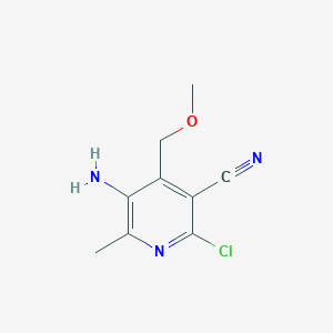 molecular formula C9H10ClN3O B3055188 5-Amino-2-chloro-4-methoxymethyl-6-methyl-nicotinonitrile CAS No. 6333-70-6