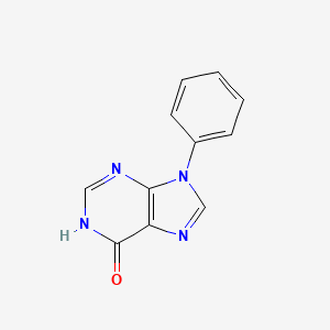 molecular formula C11H8N4O B3055194 9-phenyl-6,9-dihydro-1H-purin-6-one CAS No. 6334-42-5
