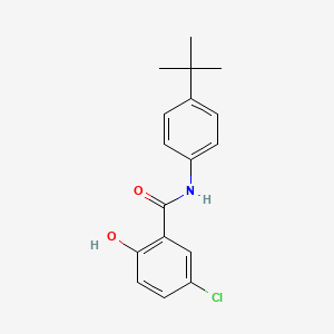 molecular formula C17H18ClNO2 B3055221 Benzamide, 5-chloro-N-[4-(1,1-dimethylethyl)phenyl]-2-hydroxy- CAS No. 634186-02-0