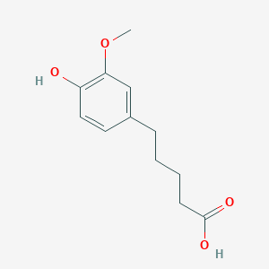 molecular formula C12H16O4 B3055222 5-(4-Hydroxy-3-methoxyphenyl)pentanoic acid CAS No. 6342-85-4