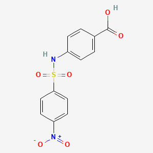 molecular formula C13H10N2O6S B3055223 4-{[(4-Nitrophenyl)sulfonyl]amino}benzoic acid CAS No. 63421-71-6