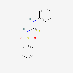 molecular formula C14H14N2O2S2 B3055252 UREA, 1-PHENYL-2-THIO-3-(p-TOLYLSULFONYL)- CAS No. 6361-95-1