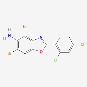 molecular formula C13H6Br2Cl2N2O B3055274 4,6-Dibromo-2-(2,4-dichlorophenyl)-1,3-benzoxazol-5-amine CAS No. 637302-80-8