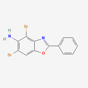 molecular formula C13H8Br2N2O B3055275 4,6-Dibromo-2-phenyl-1,3-benzoxazol-5-amine CAS No. 637302-85-3