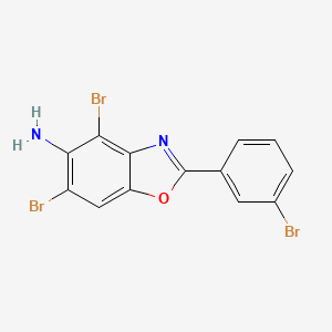 molecular formula C13H7Br3N2O B3055278 4,6-Dibromo-2-(3-bromophenyl)-1,3-benzoxazol-5-amine CAS No. 637302-92-2