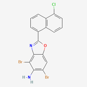 molecular formula C17H9Br2ClN2O B3055281 4,6-Dibromo-2-(5-chloronaphthalen-1-yl)-1,3-benzoxazol-5-amine CAS No. 637303-03-8