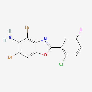 molecular formula C13H6Br2ClIN2O B3055286 4,6-Dibromo-2-(2-chloro-5-iodophenyl)-1,3-benzoxazol-5-amine CAS No. 637303-17-4