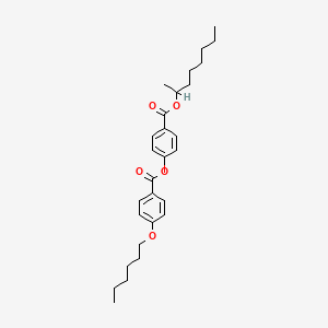 molecular formula C28H38O5 B3055366 4-[[(1-Methylheptyl)oxy]carbonyl]phenyl 4-(hexyloxy)benzoate CAS No. 64240-64-8