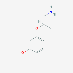 molecular formula C12H11ClN4O3 B3055390 1-[(1-Aminopropan-2-YL)oxy]-3-methoxybenzene CAS No. 6440-96-6