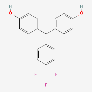 molecular formula C20H15F3O2 B3055424 Phenol, 4,4'-[[4-(trifluoromethyl)phenyl]methylene]bis- CAS No. 646504-76-9