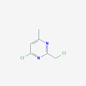 molecular formula C6H6Cl2N2 B3055477 4-Chloro-2-(chloromethyl)-6-methylpyrimidine CAS No. 64994-45-2