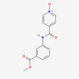 molecular formula C14H12N2O4 B3055499 Benzoic acid, 3-((4-pyridinylcarbonyl)amino)-, methyl ester, N-oxide CAS No. 65101-47-5