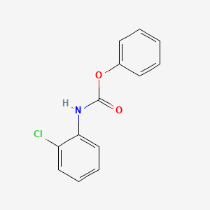 molecular formula C13H10ClNO2 B3055509 Carbamic acid, (2-chlorophenyl)-, phenyl ester CAS No. 65141-02-8