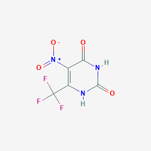 molecular formula C5H2F3N3O4 B3055520 5-nitro-6-(trifluoromethyl)-1H-pyrimidine-2,4-dione CAS No. 652-43-7