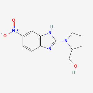 molecular formula C12H14N4O3 B3055531 [1-(6-nitro-1H-benzimidazol-2-yl)pyrrolidin-2-yl]methanol CAS No. 652979-71-0