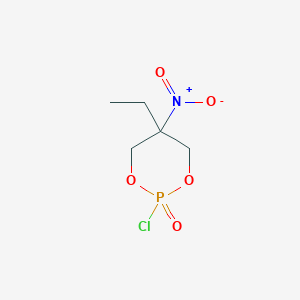 molecular formula C5H9ClNO5P B3055540 2-Chloro-5-ethyl-5-nitro-1,3,2-dioxaphosphinane 2-oxide CAS No. 6533-34-2