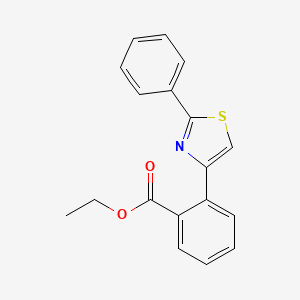 molecular formula C18H15NO2S B3055541 Ethyl 2-(2-phenyl-1,3-thiazol-4-yl)benzoate CAS No. 65349-17-9