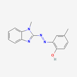 molecular formula C15H14N4O B3055553 Phenol, 4-methyl-2-[(1-methyl-1H-benzimidazol-2-yl)azo]- CAS No. 65446-32-4
