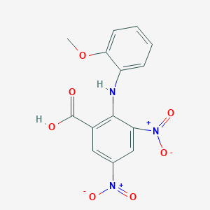 molecular formula C14H11N3O7 B3055556 2-[(2-Methoxyphenyl)amino]-3,5-dinitrobenzoic acid CAS No. 65462-57-9
