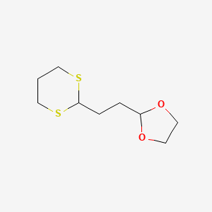 molecular formula C9H16O2S2 B3055558 2-[2-(1,3-Dithian-2-yl)ethyl]-1,3-dioxolane CAS No. 65480-51-5