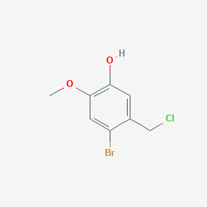 molecular formula C8H8BrClO2 B3055566 4-Bromo-5-(chloromethyl)-2-methoxyphenol CAS No. 655238-40-7
