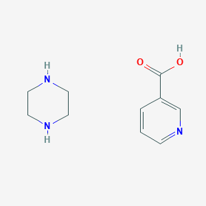 molecular formula C10H15N3O2 B3055643 Pyridine-3-carboxylic acid-piperazine(1:1) CAS No. 66034-19-3