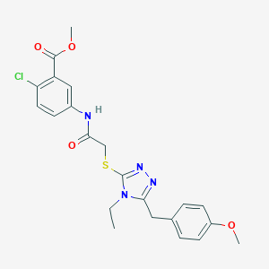 methyl 2-chloro-5-[({[4-ethyl-5-(4-methoxybenzyl)-4H-1,2,4-triazol-3-yl]sulfanyl}acetyl)amino]benzoate