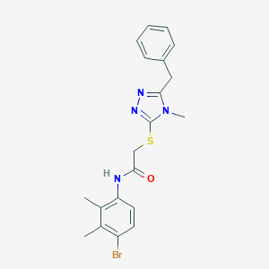 molecular formula C20H21BrN4OS B305570 2-[(5-benzyl-4-methyl-4H-1,2,4-triazol-3-yl)sulfanyl]-N-(4-bromo-2,3-dimethylphenyl)acetamide 