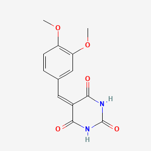 molecular formula C13H12N2O5 B3055707 5-(3,4-Dimethoxy-benzylidene)-pyrimidine-2,4,6-trione CAS No. 66386-22-9