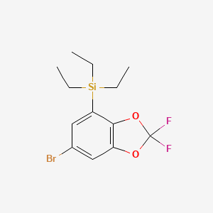 molecular formula C13H17BrF2O2Si B3055711 Silane, (6-bromo-2,2-difluoro-1,3-benzodioxol-4-yl)triethyl- CAS No. 663934-09-6