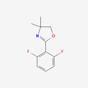 molecular formula C11H11F2NO B3055718 Oxazole, 2-(2,6-difluorophenyl)-4,5-dihydro-4,4-dimethyl- CAS No. 66464-26-4