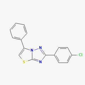 molecular formula C16H10ClN3S B3055721 2-(4-Chlorophenyl)-6-phenyl[1,3]thiazolo[3,2-b][1,2,4]triazole CAS No. 66479-67-2