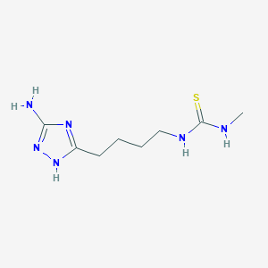 molecular formula C8H16N6S B3055727 1-[4-(3-amino-1H-1,2,4-triazol-5-yl)butyl]-3-methylthiourea CAS No. 66533-44-6