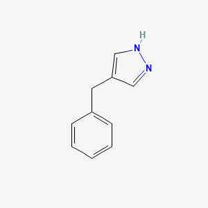 molecular formula C10H10N2 B3055791 1H-吡唑，4-(苯甲基)- CAS No. 66948-38-7