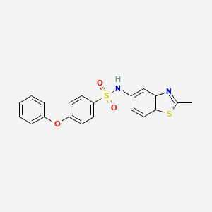 molecular formula C20H16N2O3S2 B3055803 Benzenesulfonamide, N-(2-methyl-5-benzothiazolyl)-4-phenoxy- CAS No. 670272-62-5