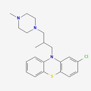 molecular formula C21H26ClN3S B3055841 Phenothiazine, 2-chloro-10-(2-methyl-3-(4-methyl-1-piperazinyl)propyl)- CAS No. 67293-64-5