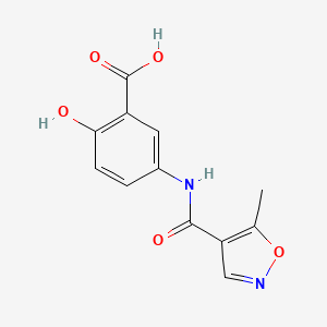molecular formula C12H10N2O5 B3055851 2-Hydroxy-5-[(5-methyl-1,2-oxazole-4-carbonyl)amino]benzoic acid CAS No. 67387-58-0