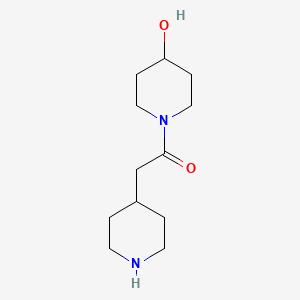molecular formula C12H22N2O2 B3055854 4-Piperidinol, 1-(4-piperidinylacetyl)- CAS No. 674301-90-7