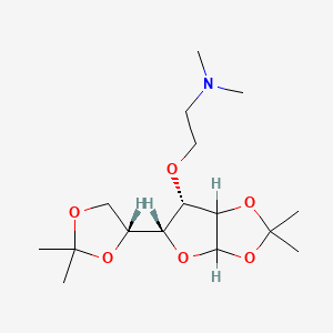 molecular formula C16H29NO6 B3055856 2-[[(5R,6S)-5-[(4R)-2,2-二甲基-1,3-二氧戊环-4-基]-2,2-二甲基-3a,5,6,6a-四氢呋喃并[2,3-d][1,3]二氧杂环-6-基]氧基]-N,N-二甲基乙胺 CAS No. 67441-19-4