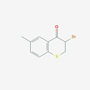 molecular formula C10H9BrOS B3055872 4H-1-Benzothiopyran-4-one, 3-bromo-2,3-dihydro-6-methyl- CAS No. 67580-56-7