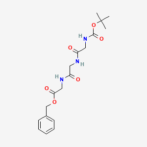 molecular formula C18H25N3O6 B3055875 Benzyl 2-[[2-[[2-[(2-methylpropan-2-yl)oxycarbonylamino]acetyl]amino]acetyl]amino]acetate CAS No. 67585-90-4