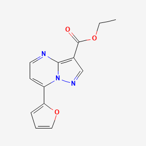 molecular formula C13H11N3O3 B3055885 Ethyl 7-(furan-2-yl)pyrazolo[1,5-a]pyrimidine-3-carboxylate CAS No. 676643-01-9