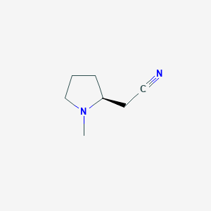 molecular formula C7H12N2 B3055909 [(2S)-1-Methylpyrrolidin-2-yl]acetonitrile CAS No. 67824-39-9