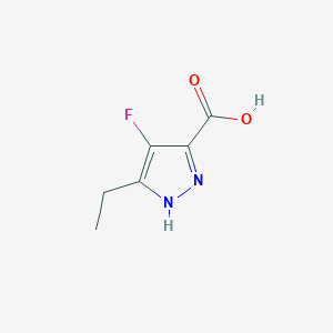 molecular formula C6H7FN2O2 B3055960 5-ethyl-4-fluoro-1H-pyrazole-3-carboxylic acid CAS No. 681034-63-9