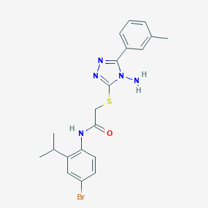 molecular formula C20H22BrN5OS B305597 2-{[4-amino-5-(3-methylphenyl)-4H-1,2,4-triazol-3-yl]sulfanyl}-N-(4-bromo-2-isopropylphenyl)acetamide 